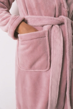 Рожевий оксамитовий халат міді з флісу