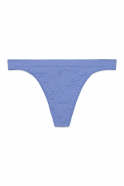 Трусы-танга голубого цвета с цветочным принтом