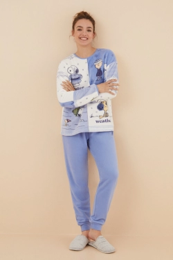 Синяя флисовая пижама Snoopy