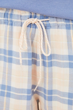 Довгі фланелеві піжамні штани в клітинку зі 100% бавовни