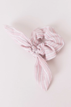 Рожева резинка в смужку з бантом