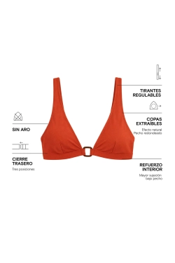 Бикини топ халтер оранжевый