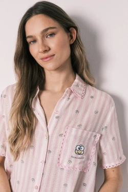 Довга піжама сорочкового типу в смужку