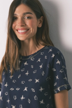 Длинная синяя хлопковая пижама с принтом в виде лягушек Harry Potter