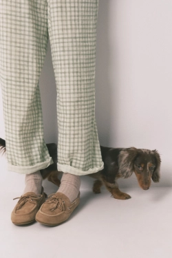 Длинная пижама из хлопка с клетчатым принтом