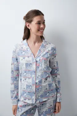 Длинная пижама рубашечного кроя с комиксом Snoopy