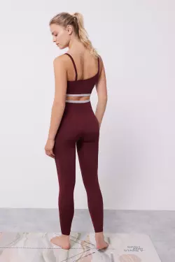Безшовні бордові легінси Comfort
