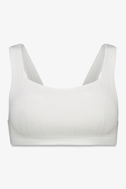 Білий безшовний топ з в'язаною текстурою