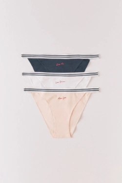 Набор из 3 классических трусиков из хлопка с принтом