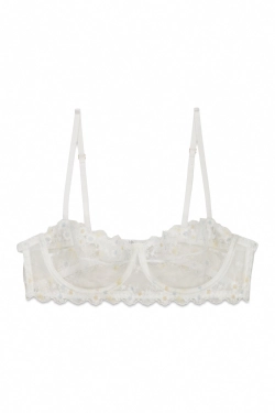 PRETTY Бюстгальтер  из белого кружева, вышитый