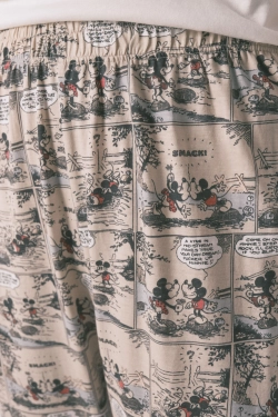 Довга піжама Mickey Mouse білого кольору з бавовни