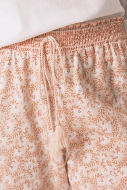 Хлопковые штаны с цветочным принтом