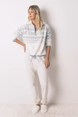 Длинная флисовая жаккардовая пижама