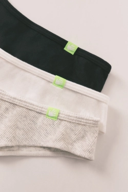 Набір із 3 трусиків-бразиліана: білі, сірі та чорні