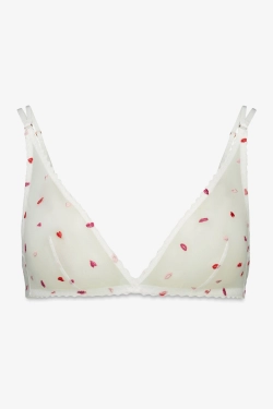 FANTASTIC Бюстгальтер трикутної форми типу халтер з тюлю білого кольору