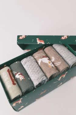 Набор из 6 пар длинных хлопковых носков