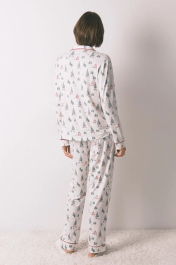 Длинная пижама с рождественским принтом