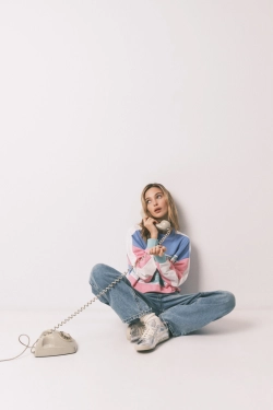 Свитшот из хлопкового флиса color block