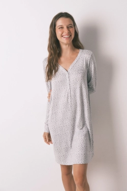 Короткая ночная сорочка с анималистичным принтом