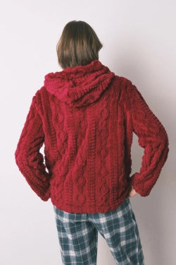 Короткий халат из супер-мягкого флиса с капюшоном