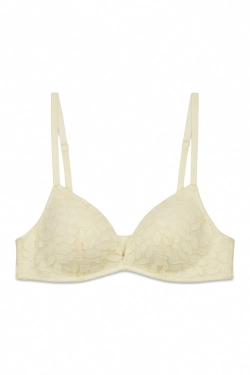 CHARMING Трикутний бюстгальтер з наповнювачем і мереживом в бежевому кольорі