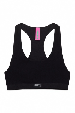 Черный спортивный бесшовный бюстгальтер