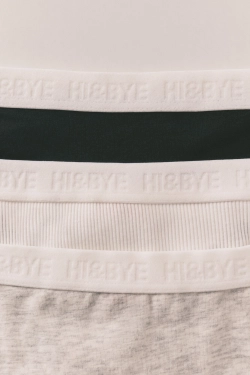 Набор из 3 трусиков-стрингов: черные, белые и серые