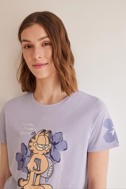 Сиреневая пижама Garfield из хлопка