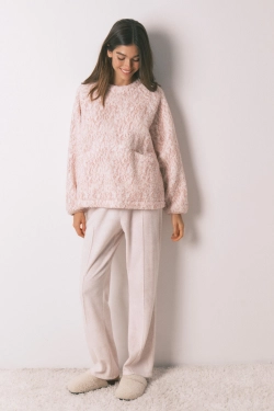 Рожева піжама з м'якого флісу