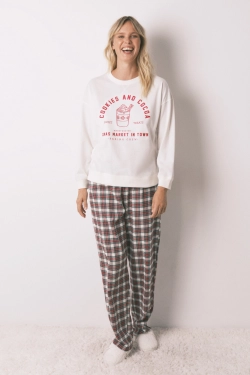 Жіноча бавовняна піжама в клітинку