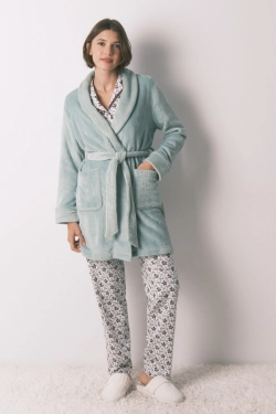 Флісовий халат-міді