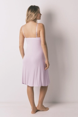 Міді-нічна сорочка супер софт у рубчик