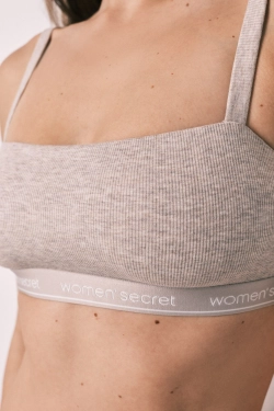 Бавовняний бюстгальтер-топ у рубчик