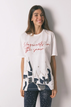 Бавовняна піжама Hogwarts з люрексом