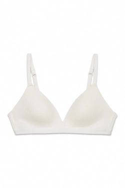 Треугольный бюстгальтер с наполнителем, молочный