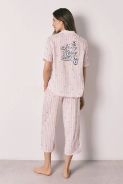 Довга піжама сорочкового типу в смужку