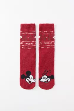 Красные трикотажные носки Mickey and Minnie