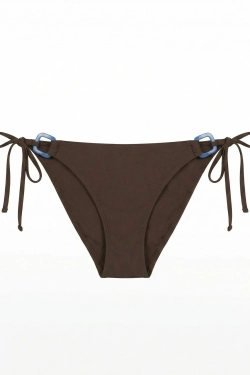 Плавки бикини классические на завязках коричневые
