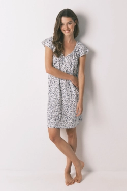 Коротка нічна сорочка з квітковим принтом