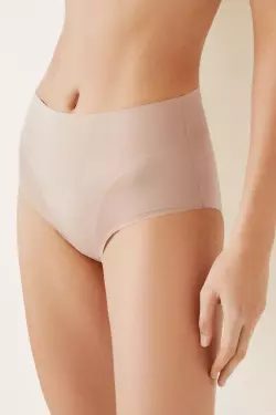 Бежеві коригуючі трусики із середньою посадкою