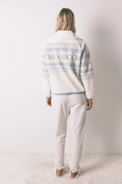 Длинная флисовая жаккардовая пижама