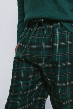 Довга піжама з картатими штанами