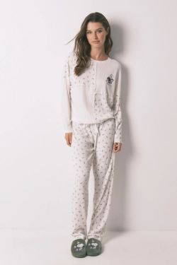 Піжама Mafalda в рубчик із квітковим принтом