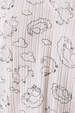 Довга піжама з м’якого трикотажу в рубчик з принтом Moomin