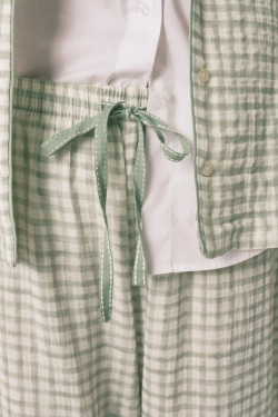 Длинная пижама из хлопка с клетчатым принтом