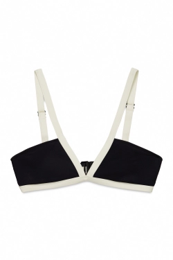 Чорний напівглянцевий трикутний топ-бікіні