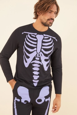 Черная пижама Skeleton из 100% хлопка