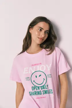 Длинная пижама в розовую полоску SmileyWorld®