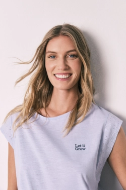 Сиреневая хлопковая пижама с принтом