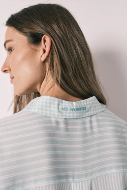 Нічна сорочка у смужку та клітинку Vichy